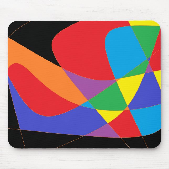 Modern Rainbow Coloured Art Mouse Pad (Front)