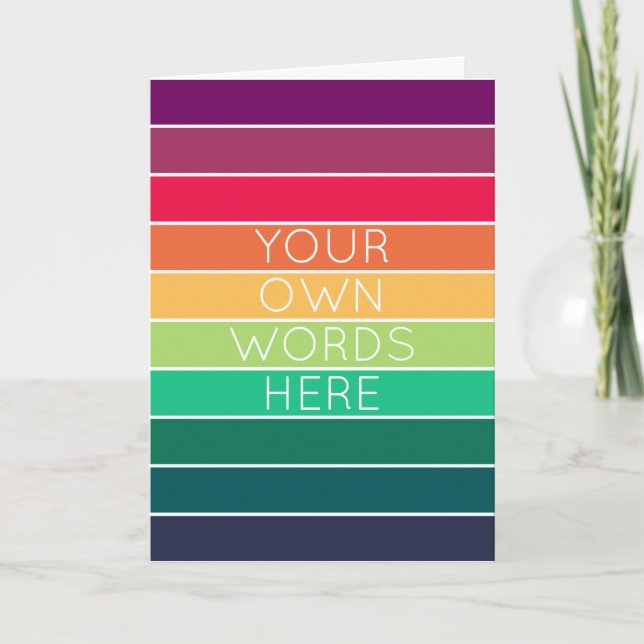Modern Rainbow | Colourful Art Striped Cheerful Fu Card (Front)