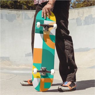 Modern Rainbow Colourful Geometric Pattern  Skateboard