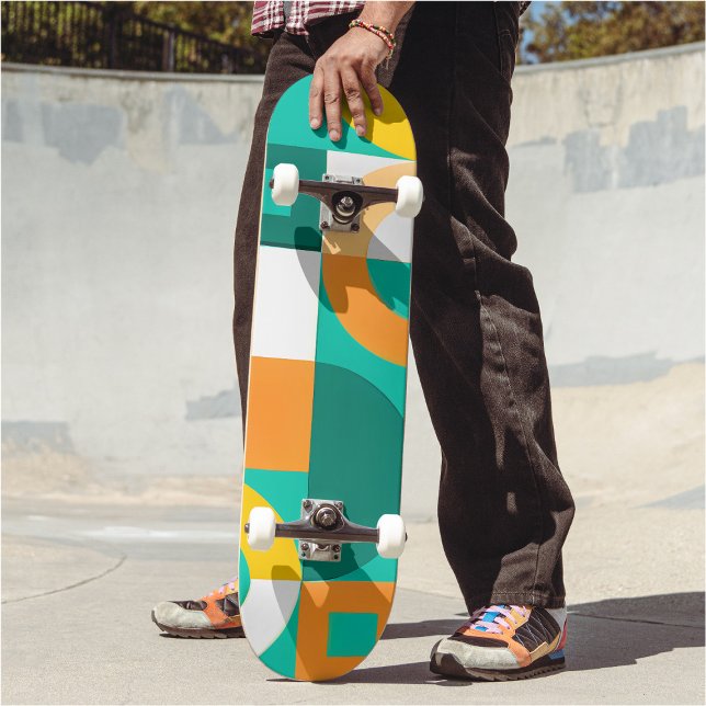 Modern Rainbow Colourful Geometric Pattern  Skateboard (Creator Uploaded)