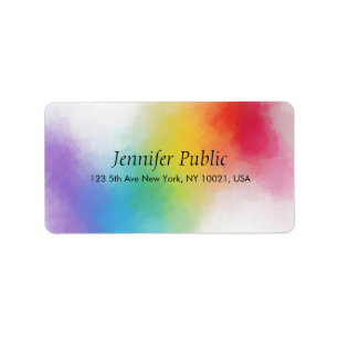 Modern Rainbow Colours Abstract Template Custom Label