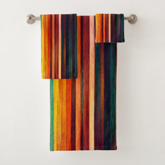 Modern Rainbow Colours Bath Towel Set