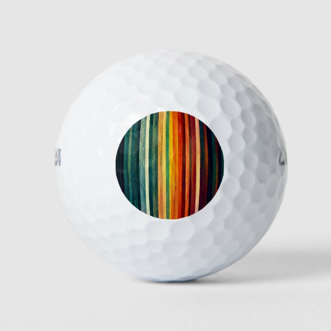 Modern Rainbow Colours Golf Balls (Front)