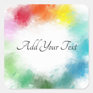 Modern Rainbow Colours Template Handwritten Elegan Square Sticker