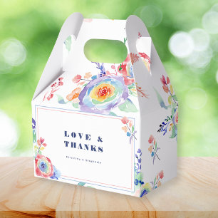 Modern Rainbow Floral LGBTQ Wedding Favour Box