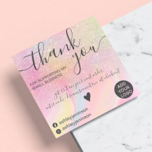 Modern rainbow glitter marble chic thank you