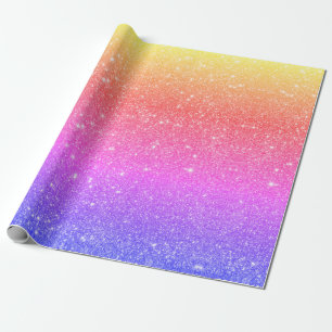 Modern rainbow glitter  wrapping paper