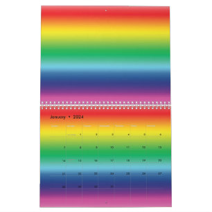 Modern rainbow gradient colors Lgbt flag gay pride Calendar
