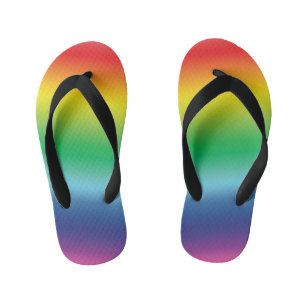 Modern rainbow gradient colours pattern fun kid's jandals