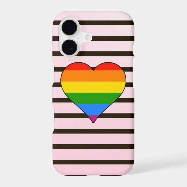 Modern Rainbow Heart Gay Pride Custom Case (Back)