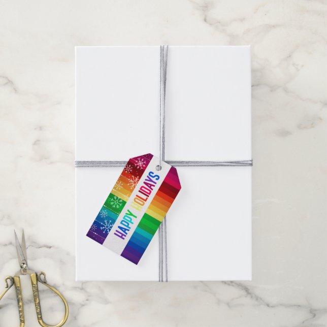 Modern Rainbow Holiday Gift Tags (With Twine)