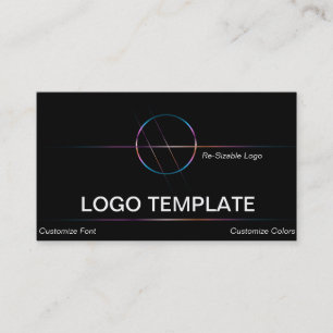 Modern Rainbow Metallic Circle Logo Business Card
