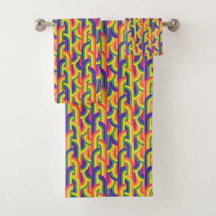 Modern Rainbow Pattern Bath Towel Set