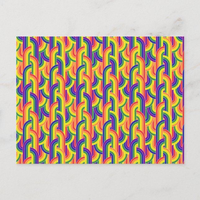 Modern Rainbow Pattern Holiday Postcard (Front)