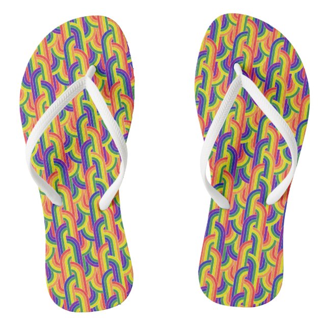Modern Rainbow Pattern Jandals (Footbed)