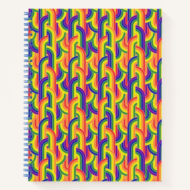 Modern Rainbow Pattern Notebook (Front)