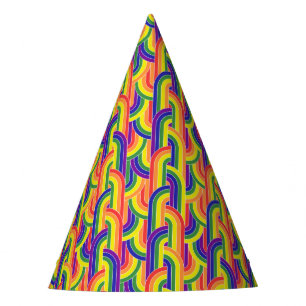 Modern Rainbow Pattern Party Hat