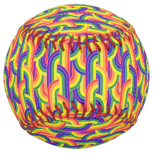 Modern Rainbow Pattern Softball