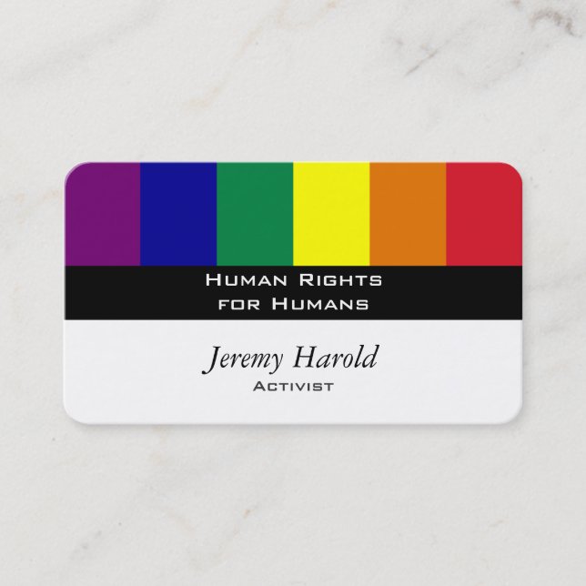 Modern Rainbow Pride Spectrum Graphic Business Card (Front)