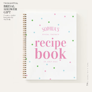 Modern Rainbow Spot Bridal Shower Recipe Book