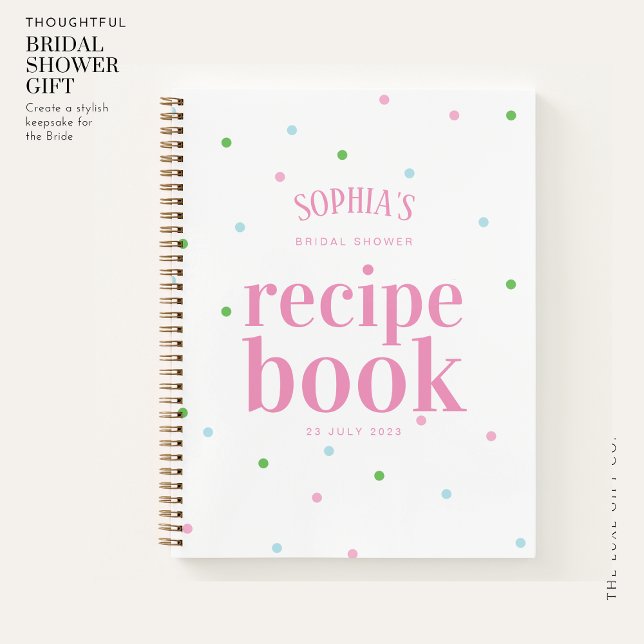 Modern Rainbow Spot Bridal Shower Recipe Book (Creator Uploaded)