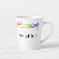 Modern Rainbow Triangles Personalised Latte Mug