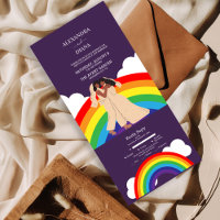 Modern Rainbow Two Brides LGBTQ Wedding