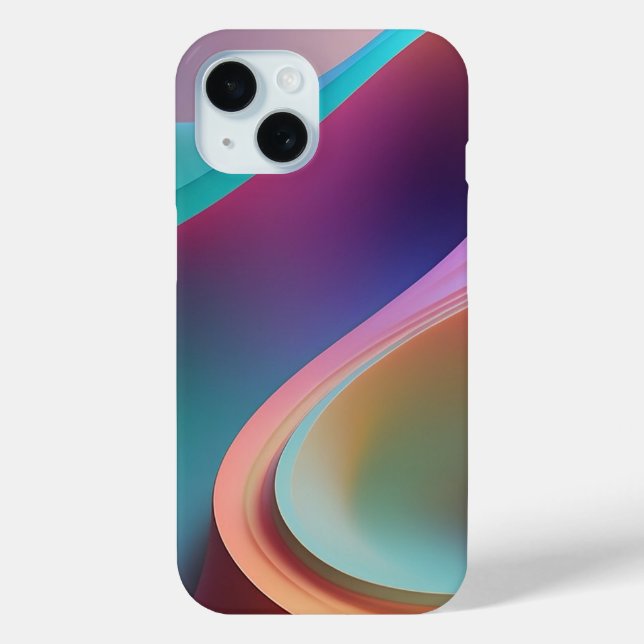 Modern Rainbow Wave Abstract Art Case-Mate iPhone Case (Back)