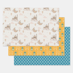 Modern Ramadan Kareem Eid Mubarak Happy Eid Wrapping Paper Sheet