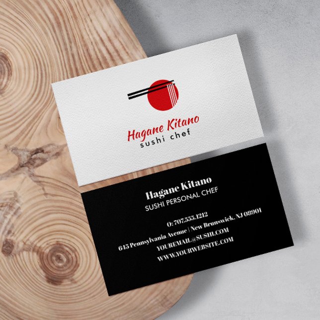 Modern Ramen Japanese restaurant Sushi chef Business Card (Creator Uploaded)