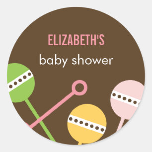 Modern Rattles Favour Stickers