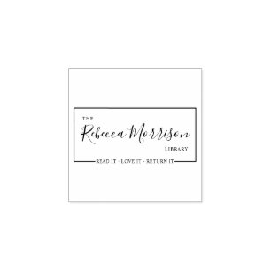 Modern Read It Love It Return It   Custom Library Rubber Stamp