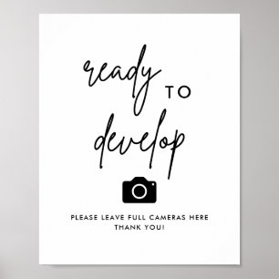 Modern Ready To Develop Disposable Camera Wedding Poster