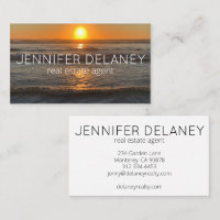 Modern Real Estate Agent Beach Waves Sunset Photo