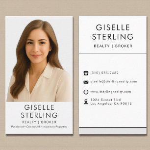 Modern Real Estate Agent Broker Photo Business Card