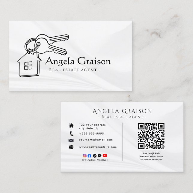 Modern Real Estate Agent Business Card (Front/Back)