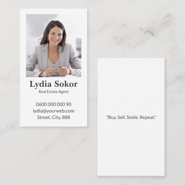Modern Real Estate Agent Business Card (Front/Back)