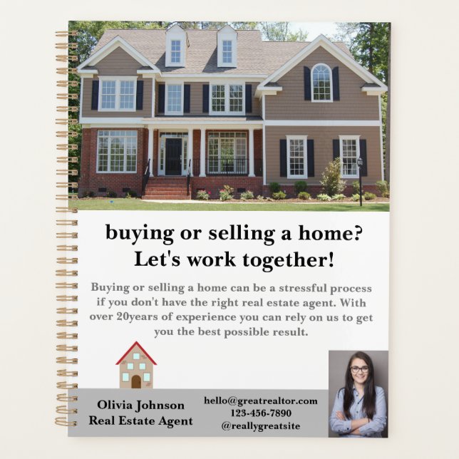 Modern Real Estate Agent Custom Planner (Front)