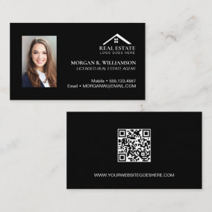Modern Real Estate Agent Custom QR code Networking Business Card
