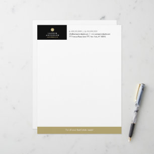 Modern Real Estate Agent Letter Head Stationery Custom Letterhead