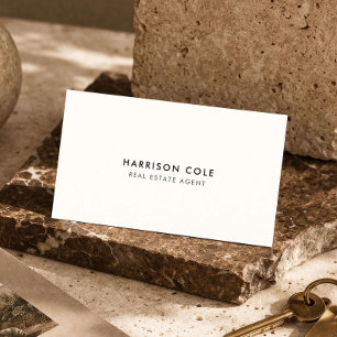 Modern Real Estate Agent Luxury Branding Ivory Business Card