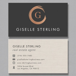Modern Real Estate Agent Monogram Business Card