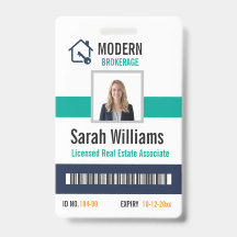 Modern Real Estate Agent Photo ID Badge