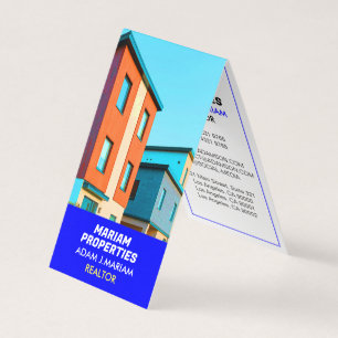 Modern Real Estate Agent (QR Photo) Realtor Folded Business Card
