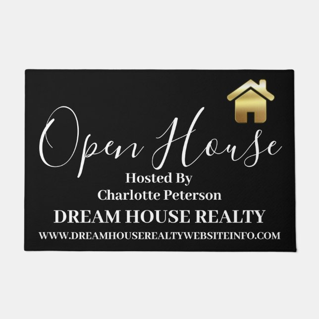 Modern Real Estate Agent Realtor Open House  Doormat (Front)