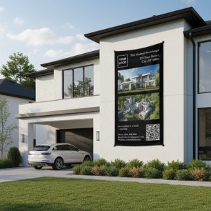 Modern Real Estate Banner with QR Code