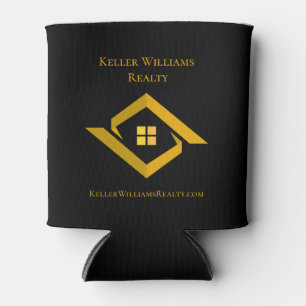 Modern Real Estate Black and gold custom logo  Can Cooler
