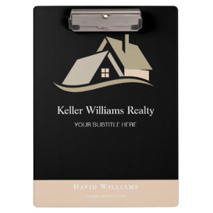Modern Real Estate Black and gold custom logo  Clipboard