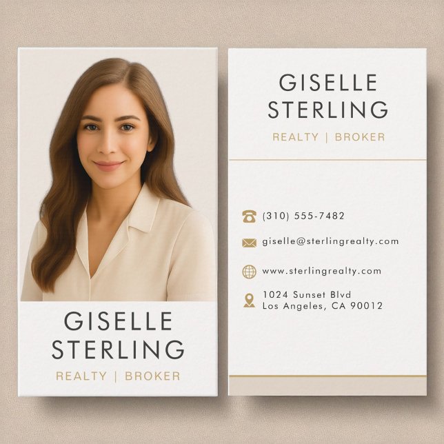 Modern Real Estate Broker Professional Elegant Business Card (Creator Uploaded)