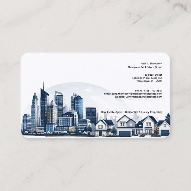 🏙️🏡 Modern Real Estate Business Card ✨💼 (Front)